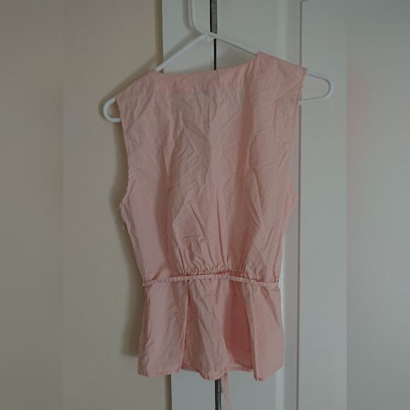 J.Crew cotton sleeveless wrap top in subtle pink size 2 - Picture 2 of 9